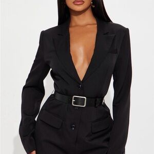 Fashion Nova Black Belted Jumpsuit